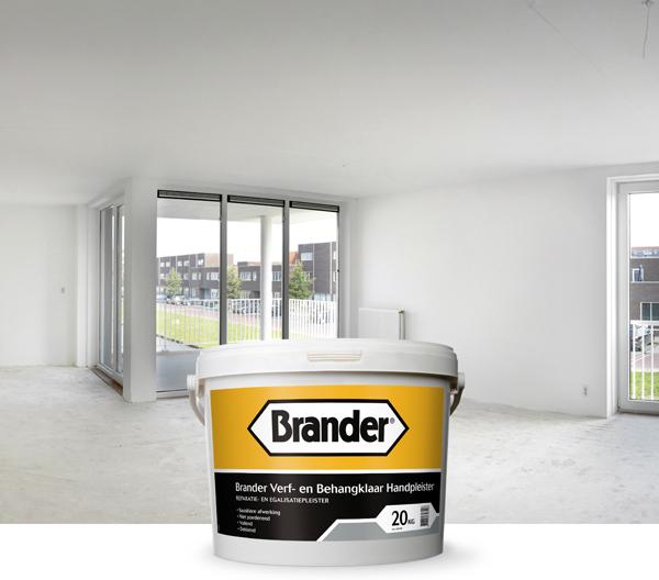 Voorkant -verfwinkel Winkel Brander handpleister