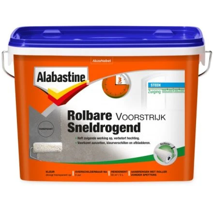 Alabastine Rolbare Voorstrijk Sneldrogend - Dekkend Wit 3 Alabastine Rolbare Voorstrijk Sneldrogend - Dekkend Wit