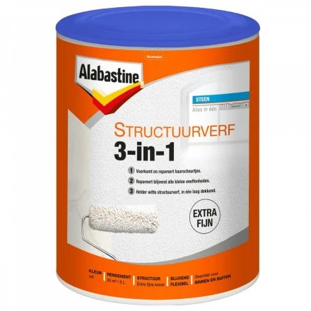 Alabastine Structuurverf 3 In 1 -Extra Fijn 3 Alabastine Structuurverf 3 In 1 -Extra Fijn