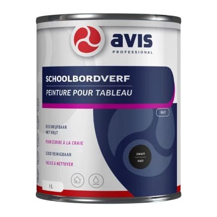 Avis Aqua Schoolbordverf Zwart -1 Liter 3 Avis Aqua Schoolbordverf Zwart -1 Liter