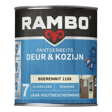Rambo Pantserbeits Deur & Kozijn Zijdeglans Dekkend - Boerenwit 3 Rambo Pantserbeits Deur & Kozijn Zijdeglans Dekkend - Boerenwit