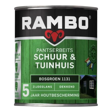 Rambo Pantserbeits Schuur & Tuinhuis Zijdeglans Dekkend - Bosgroen 3 Rambo Pantserbeits Schuur & Tuinhuis Zijdeglans Dekkend - Bosgroen