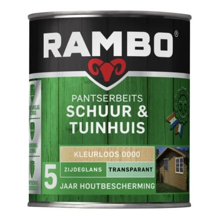 Rambo Pantserbeits Schuur & Tuinhuis Zijdeglans Transparant - Kleurloos 3 Rambo Pantserbeits Schuur & Tuinhuis Zijdeglans Transparant - Kleurloos