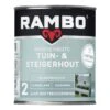 Rambo Pantserbeits Tuin & Steigerhout Zijdeglans - Wilgen Grijs 750 Ml -verfwinkel Winkel rambo pantserbeits tuin steigerhout zijdeglans dekkend vw ra1029wg 1