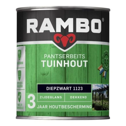 Rambo Pantserbeits Tuinhout Dekkend - Diepzwart 3 Rambo Pantserbeits Tuinhout Dekkend - Diepzwart