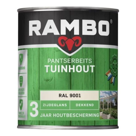 Rambo Pantserbeits Tuinhout Dekkend - Ral 9001 3 Rambo Pantserbeits Tuinhout Dekkend - Ral 9001