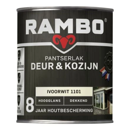 Rambo Pantserlak Deur & Kozijn Hoogglans Dekkend - Ivoorwit 3 Rambo Pantserlak Deur & Kozijn Hoogglans Dekkend - Ivoorwit